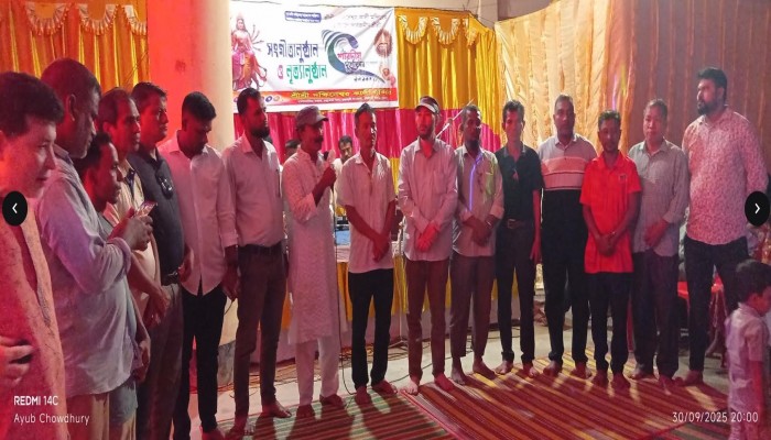 রাজস্থলী উপজেলা বিএনপির উদ্যোগে দুর্গাপূজা মন্ডপ পরিদর্শন
