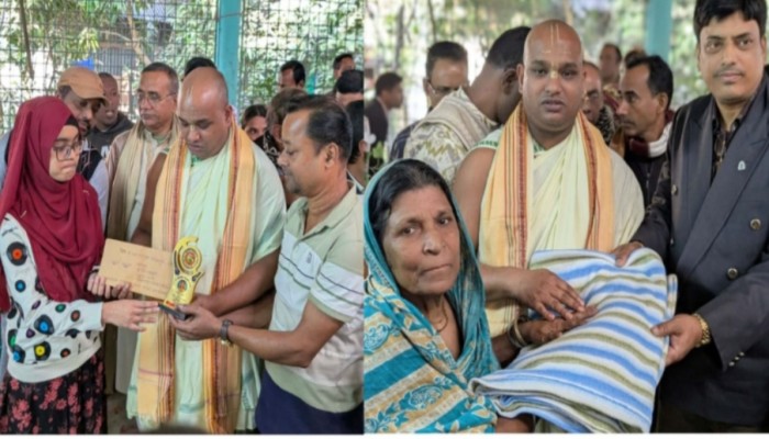 বানারীপাড়ায় ড.মহানামব্রত শিক্ষাবৃত্তি প্রদান ও শীতবস্ত্র বিতরণ