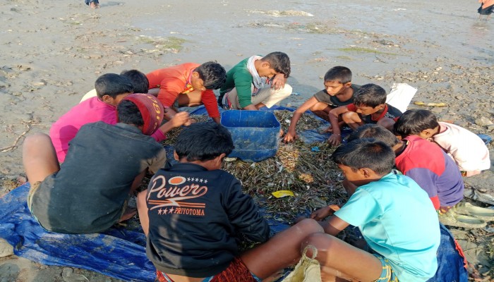 ​শিক্ষা বঞ্চিত মেঘনা পাড়ের ছেলেরা, তারা এখন কর্মজীবী শিশু।