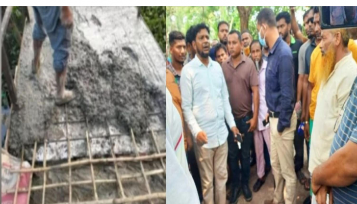 বরিশালে রডের বদলে বাঁশের কঞ্চির ঢালাই দেওয়া সেই ব্রিজ ভাঙ্গার নির্দেশ
