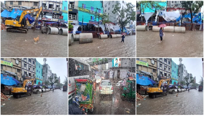 রাজধানীতে ভারী বৃষ্টি, অলিগলিতে জলাবদ্ধতা