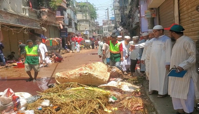 এমপির নেতৃত্বে কুরবানির পশুর বর্জ্য অপসারণ