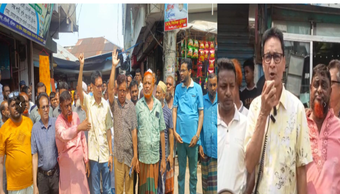 গৌরনদীতে   চাঁদা দাবি ও হামলার ঘটনায় ব্যবসায়ীদের বিক্ষোভ, দোকানপাট বন্ধ