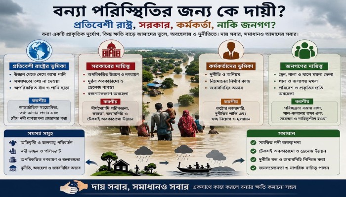 বন্যার জন্য দায়ী কে—প্রতিবেশী রাষ্ট্র, সরকার, কর্মকর্তা নাকি আমরা নিজেরাই?