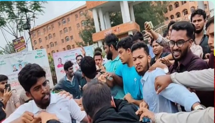 বরিশাল বিশ্ববিদ্যালয়ে ছাত্রদল ও ছাত্রশিবিরের নেতা-কর্মীদের মধ্যে সংঘর্ষ ও পাল্টাপাল্টি ধাওয়া; আহত-১০