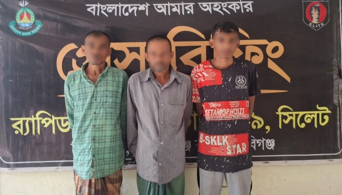 র‌্যাব-৯ এর অভিযানে হবিগঞ্জের চুনারুঘাট থেকে ১০ কেজি গাঁজাসহ ০৩ জন মাদক ব্যবসায়ী গ্রেফতার