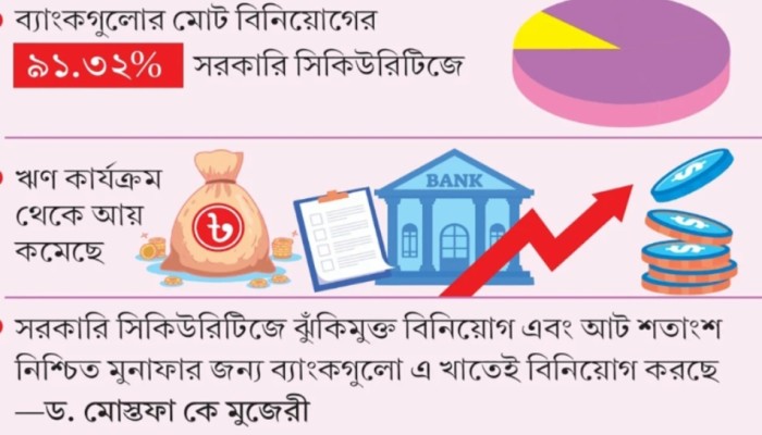 ব্যাংকের বিনিয়োগ সরকারমুখী