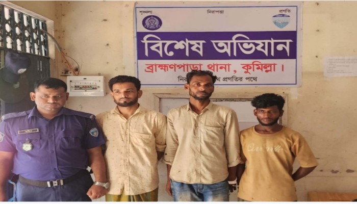 ব্রাহ্মণপাড়া পৃথক অ'ভিযানে সা'জাপ্রাপ্তসহ গ্রে'ফতার ৩