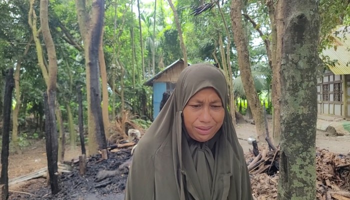 কালকিনিতে অ'গ্নিকাণ্ডে গরুসহ সর্বস্ব হারিয়ে নিঃ'স্ব বিধবা মঞ্জু বেগম