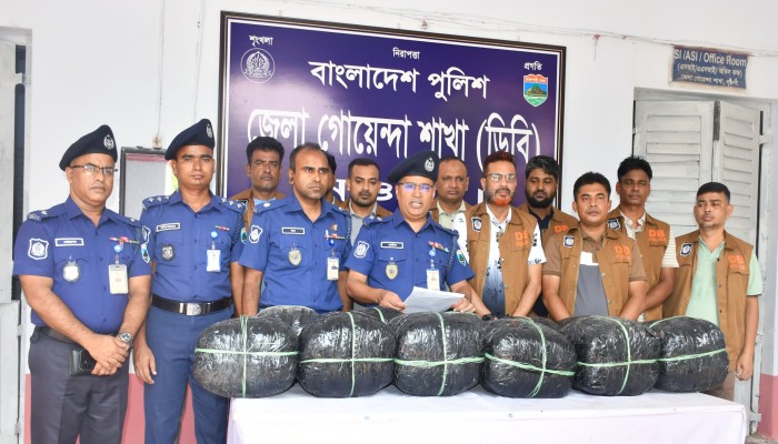 নওগাঁয় ডিবি পুলিশেের মা'দক বি'রোধী অভিযানে ৪২ কেজি ৫০০ গ্রাম গাঁ'জা সহ গ্রে'ফতার ১