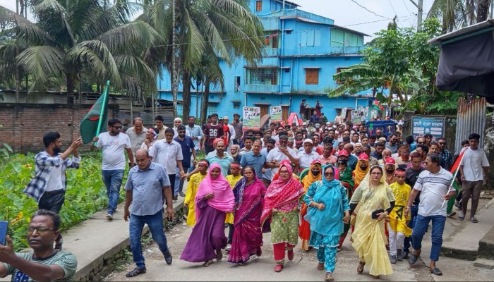 ফ্যাসীবাদ-স্বৈরাচারী-গনহত্যাকারী শেখ হাসিনার পতনের বর্ষপূর্তী উপলক্ষে মুলাদীতে বিএনপির আনন্দ  র‌্যালী ও শোভাযাত্রা।​