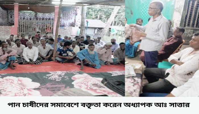 উজিরপুরে পানের ন্যায্য মূল্য, প্রণোদনা ও শুল্ক প্রত্যাহারের দাবীতে সমাবেশ