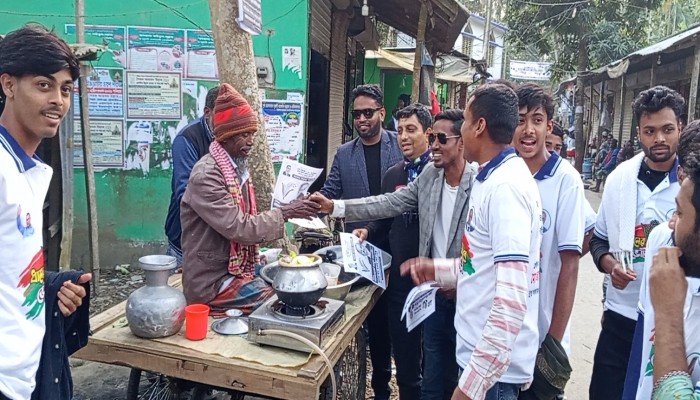 মুলাদী পৌরসভা ছাত্রদলের উদ্দ্যোগে ৯টি ওয়ার্ডে ধানের শীষের প্রচারণা