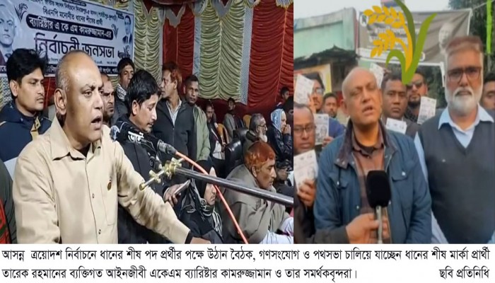 ​আসন্ন  ত্রয়োদশ নির্বাচনে ধানের শীষ পদ প্রর্থীর পক্ষে উঠান বৈঠক ও গণসংযোগ