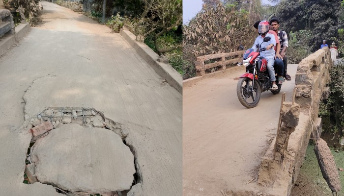 ‎সেতু নয় যেন মরণফাঁদ আতঙ্কে পাড়ি দিচ্ছেন হাজারো মানুষ