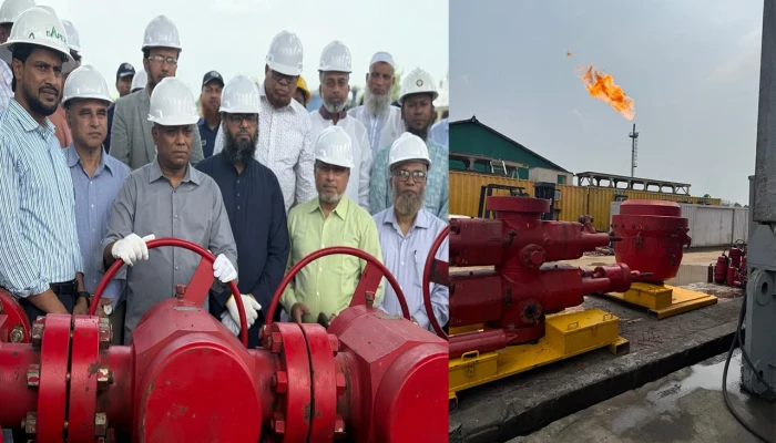 শ্রিকাইল ফিল্ডের ৫ নং কূপ থেকে গ্যাস উত্তোলন শুরু