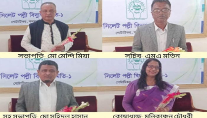 সিলেট পল্লী বিদ্যুৎ সমিতি-১ এর কমিটির নেতৃত্বে মেন্দি ও এমএ মতিন,