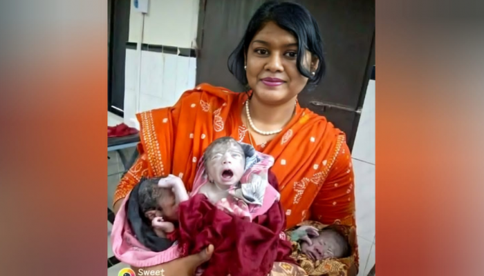 ​কুড়িগ্রামের উলিপুরে এক প্রসবে তিন সন্তানের জন্ম, স্বাভাবিক ডেলিভারিতে বিরল ঘটনা