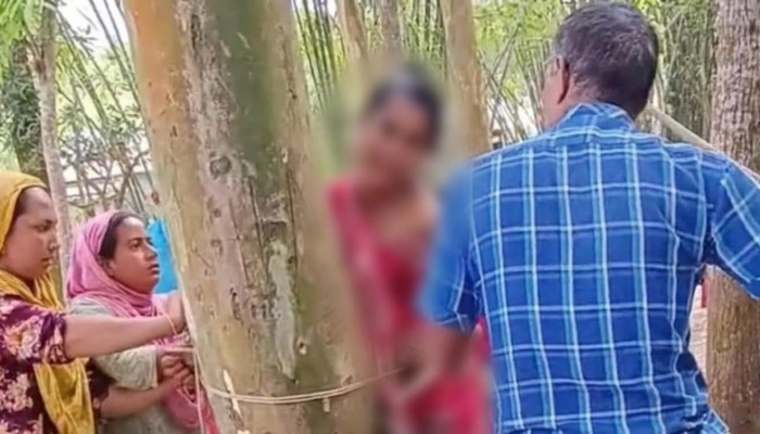 করলা চুরির অভিযোগে কুড়িগ্রামে স্ত্রীকে গাছে বেঁধে বেধড়ক পিটালেন স্বামী