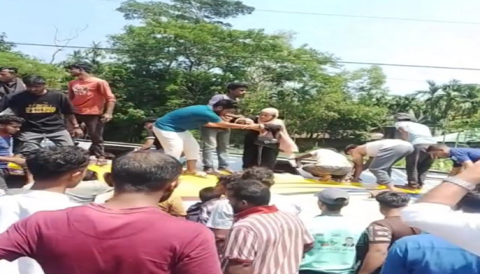 ওসমানীনগরে নিয়ন্ত্রণ হারিয়ে খাদে লোকাল বাস, আহত ৮-১০,