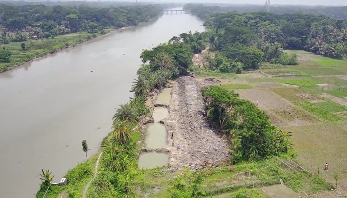 রাতের আঁধারে ব্যক্তিমালিকানাধীন জমিতে ভেকু, কাটা হলো শতাধিক গাছ: পাউবো প্রকল্পে ঠিকাদারের অনিয়মের অভিযোগ