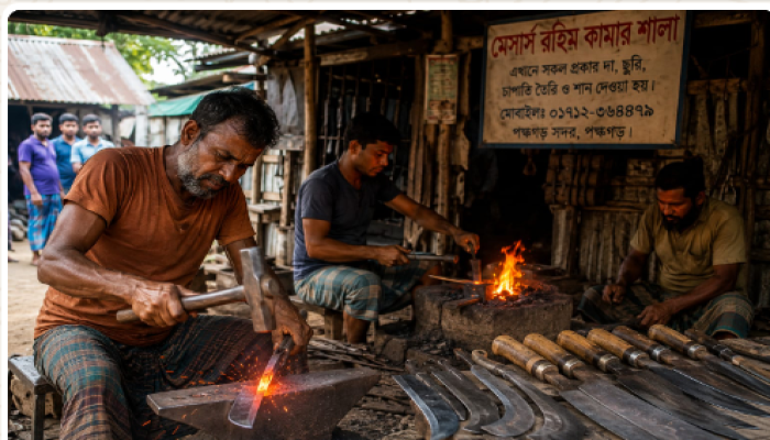 ​ঈদকে ঘিরে ব্যস্ত সময় পার করছেন পঞ্চগড়ের কামাররা