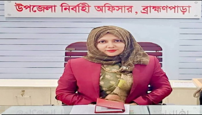 চট্টগ্রাম বিভাগে শ্রেষ্ঠ ইউএনও নির্বাচিত ব্রাহ্মণপাড়ার মাহমুদা জাহান
