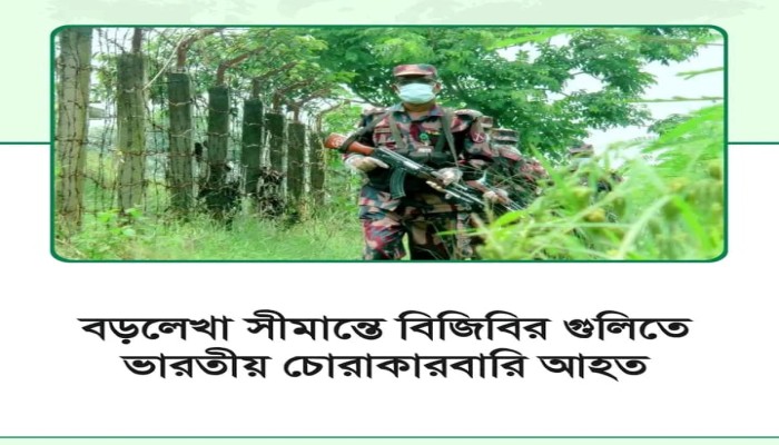 বড়লেখা সীমান্তে বিজিবির গুলিতে ১ ভারতীয় চোরাকারবারি আহত