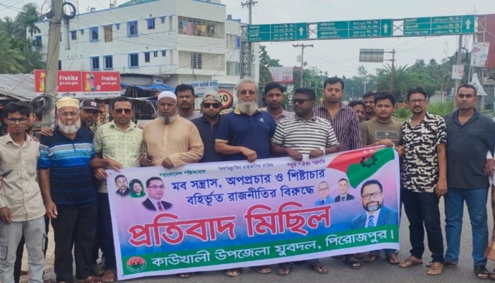 কাউখালীতে বিএনপির অবস্থান কর্মসূচি