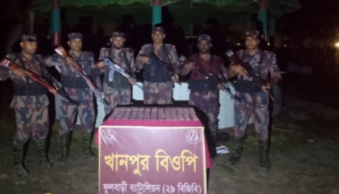 ফুলবাড়ী সীমান্তে ৩ হাজার ভারতীয় নেশাজাতীয় ট্যাবলেট জব্দ