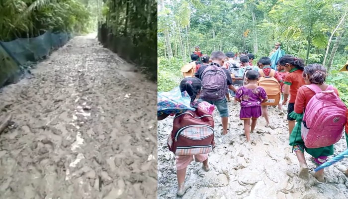 কাজিরহাটে অবহেলিত মাদ্রাসার সড়ক: ভোগান্তিতে হাজারো শিক্ষার্থী ও স্থানীয়রা