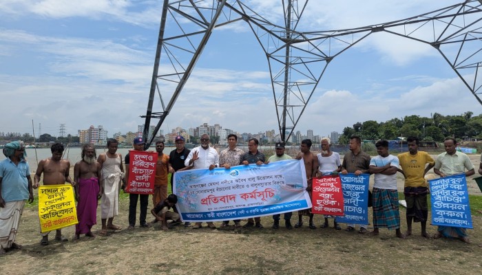 বালু লুট বন্ধে প্রতিবাদ, চর সোনারামপুর রক্ষায় তরী বাংলাদেশ
