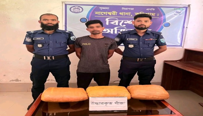 নাগেশ্বরীতে ১০ কেজি গাঁ'জাসহ মা'দক কারবারি জাহিদুল গ্রে'প্তার