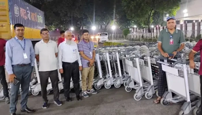 শাহজালাল বিমানবন্দরে ট্রলি সংকট কমাতে ৭ উদ্যোগ, যুক্ত হলো ২০০ নতুন ট্রলি