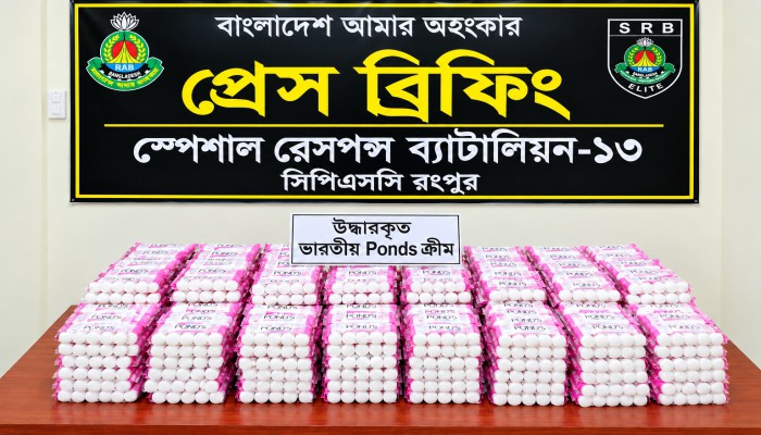 লালমনিরহাটের পাটগ্রামে শু'ল্ক-কর ফাঁ'কি দিয়ে আনা ৩,৯২৪ পিস ভারতীয় প্রসাধনীসহ ২ জনকে গ্রে'ফ'তা'র করেছে এসআরবি-১৩