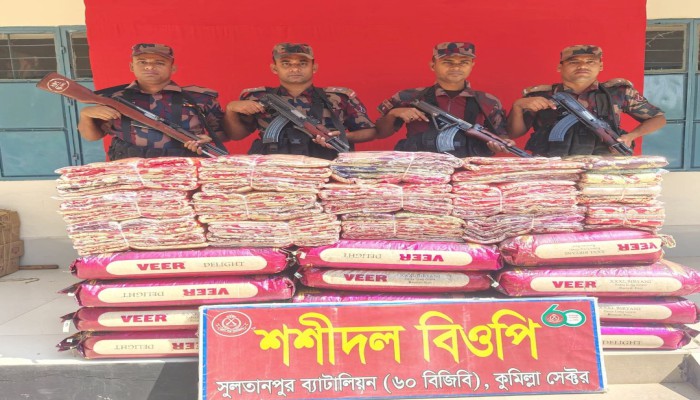 ব্রাহ্মণপাড়া ও কসবা সী'মা'ন্তে বিজিবির অ'ভি'যা'ন, ৭৬ লাখ টাকার ভারতীয় মালামাল জ'ব্দ