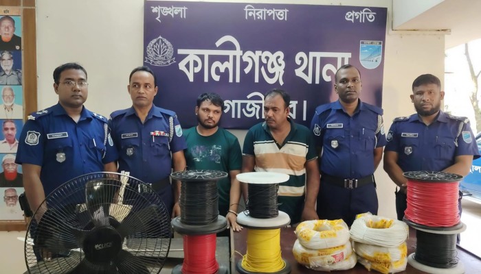 কালীগঞ্জে ব্যবসাপ্রতিষ্ঠানে দু'র্ধ'র্ষ ডা'কা'তি: লু'ট হওয়া বৈদ্যুতিক সামগ্রী উদ্ধার, গ্রে'ফ'তা'র ২